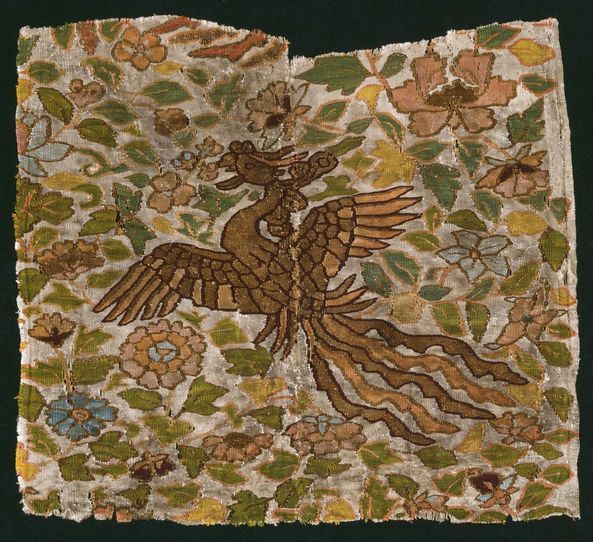 Wirkerei mit Phönix (Fenghuang) zwischen Blumen, Ident.-Nr. 1994-6, Museum für Asiatische Kunst, Staatliche Museen zu Berlin