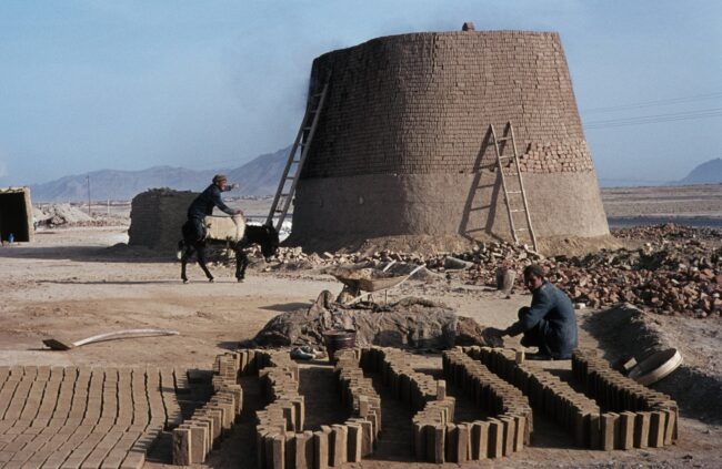 In the desert, the bricks are unbaked, instead can be dried quickly in the hot weather, photo by Eugen Wirth, crossroad Iran project